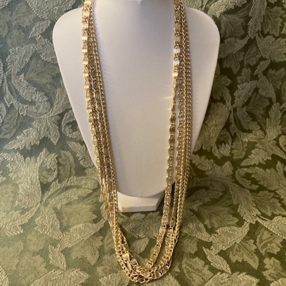 Vintage Sarah Coventry Four Strand Chain Necklace - Picture 4 of 9